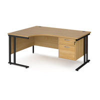 Maestro 25 cantilever left hand ergonomic desk with 2 drawer ped