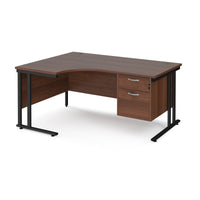 Maestro 25 cantilever left hand ergonomic desk with 2 drawer ped