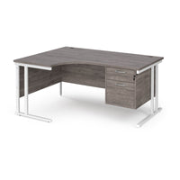 Maestro 25 cantilever left hand ergonomic desk with 2 drawer ped