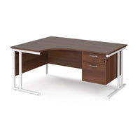 Maestro 25 cantilever left hand ergonomic desk with 2 drawer ped