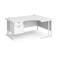 Maestro 25 cantilever right hand ergonomic desk with 2 drawer ped