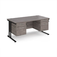 Maestro 25 cantilever 800mm deep desk with 2 x 2 drawer peds