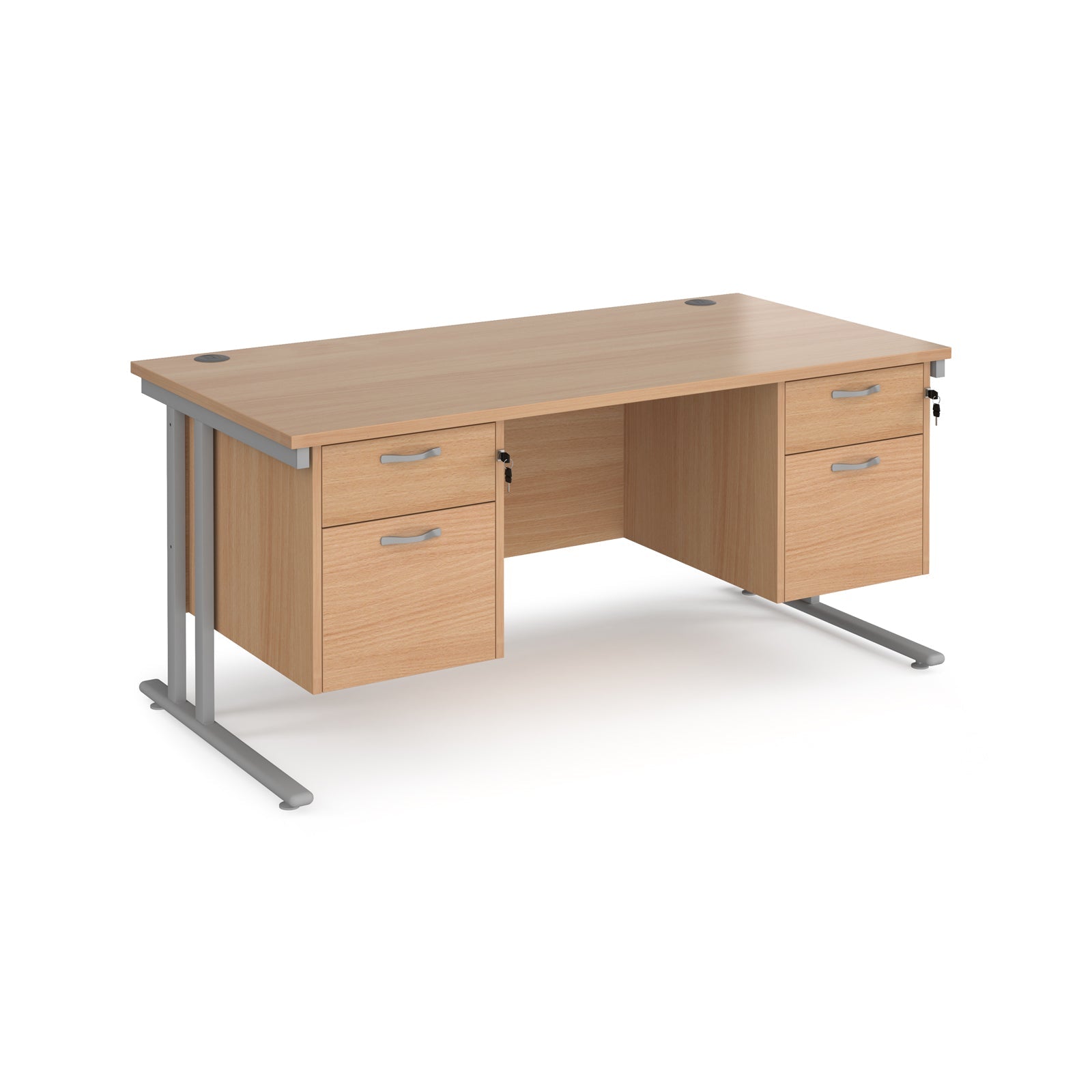 Maestro 25 Cantilever 800Mm Deep Desk With 2 X 2 Drawer Peds