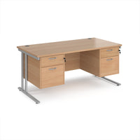 Maestro 25 cantilever 800mm deep desk with 2 x 2 drawer peds