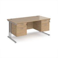 Maestro 25 cantilever 800mm deep desk with 2 x 2 drawer peds