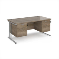 Maestro 25 cantilever 800mm deep desk with 2 x 2 drawer peds