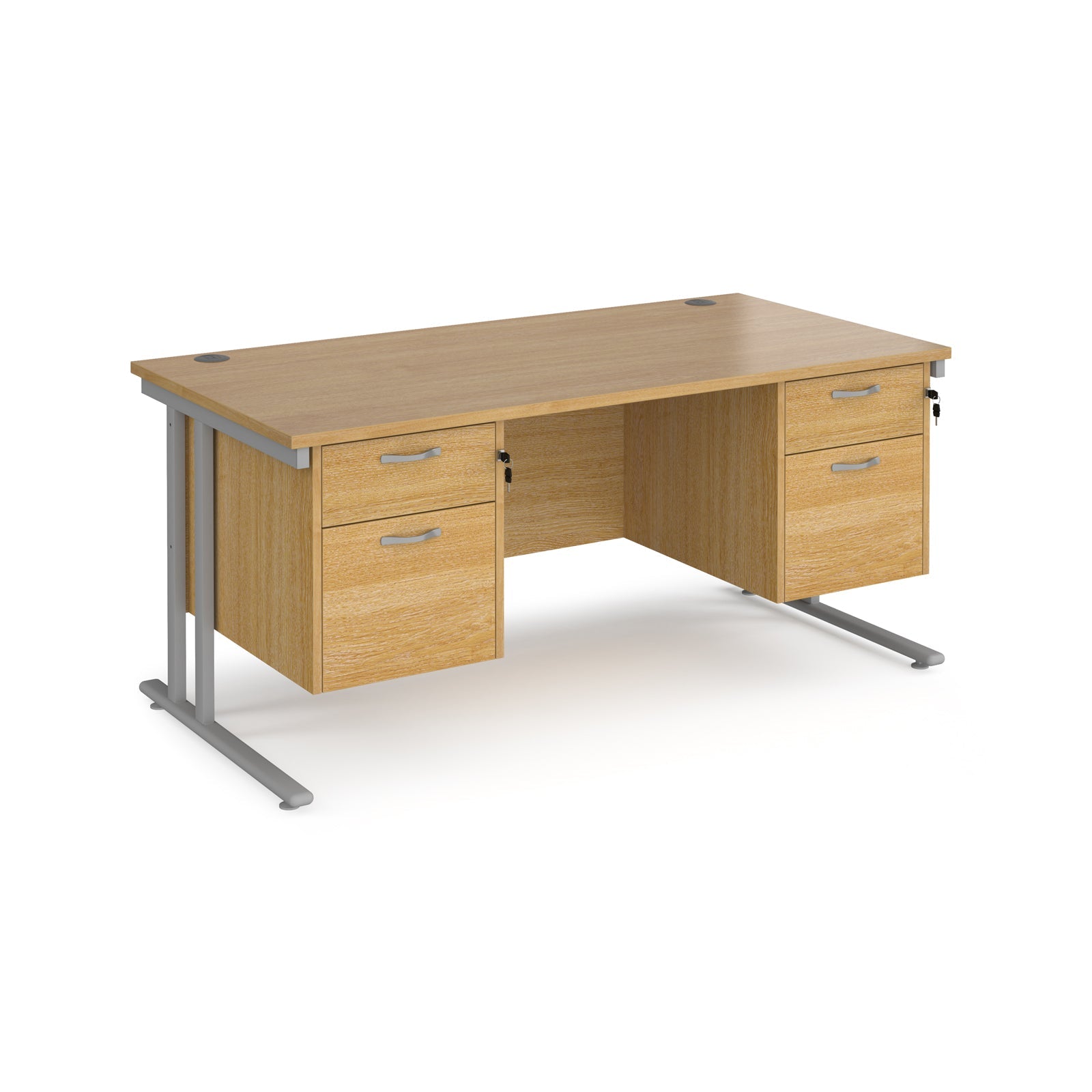 Maestro 25 Cantilever 800Mm Deep Desk With 2 X 2 Drawer Peds