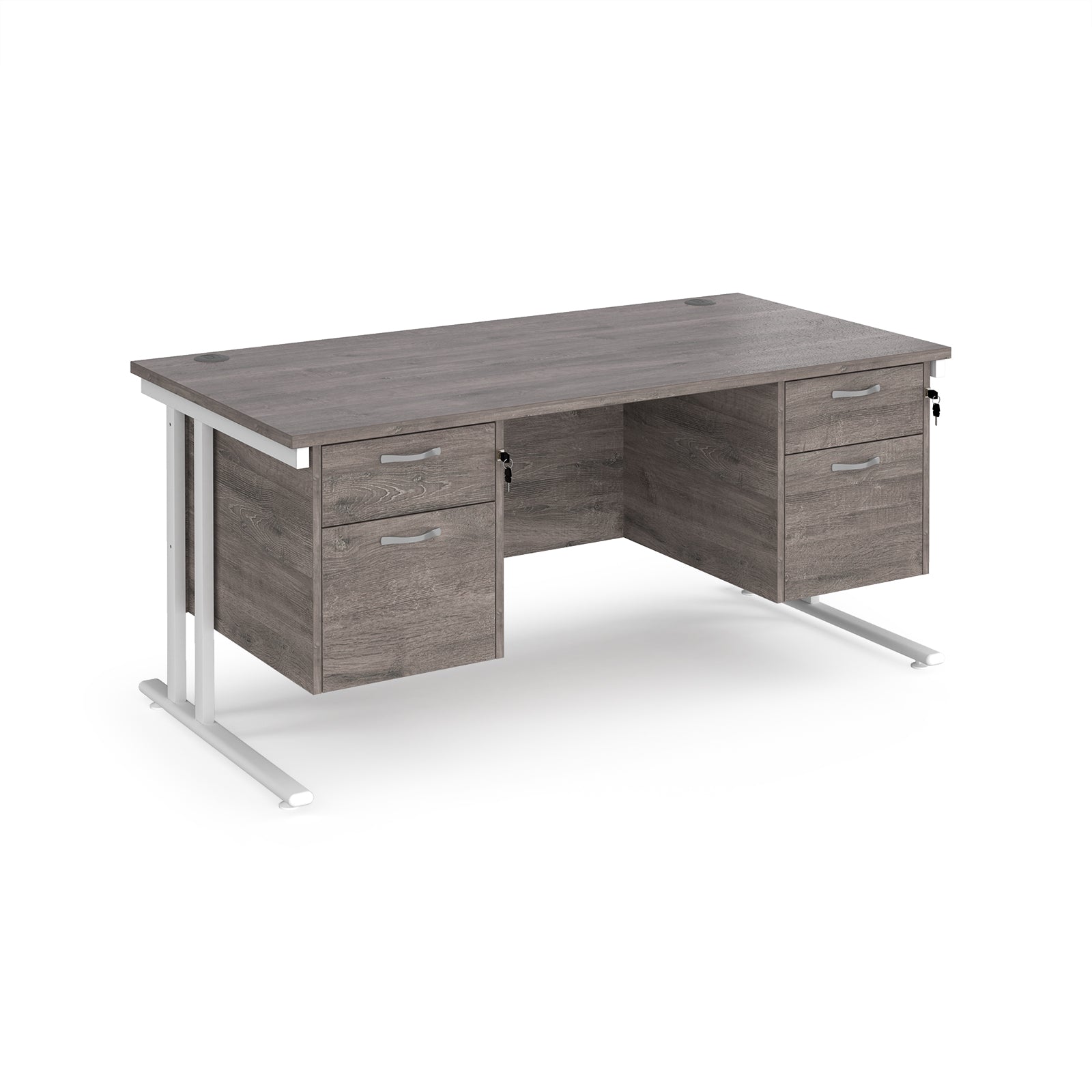 Maestro 25 Cantilever 800Mm Deep Desk With 2 X 2 Drawer Peds