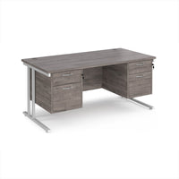 Maestro 25 cantilever 800mm deep desk with 2 x 2 drawer peds