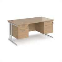 Maestro 25 cantilever 800mm deep desk with 2 x 2 drawer peds