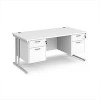 Maestro 25 cantilever 800mm deep desk with 2 x 2 drawer peds