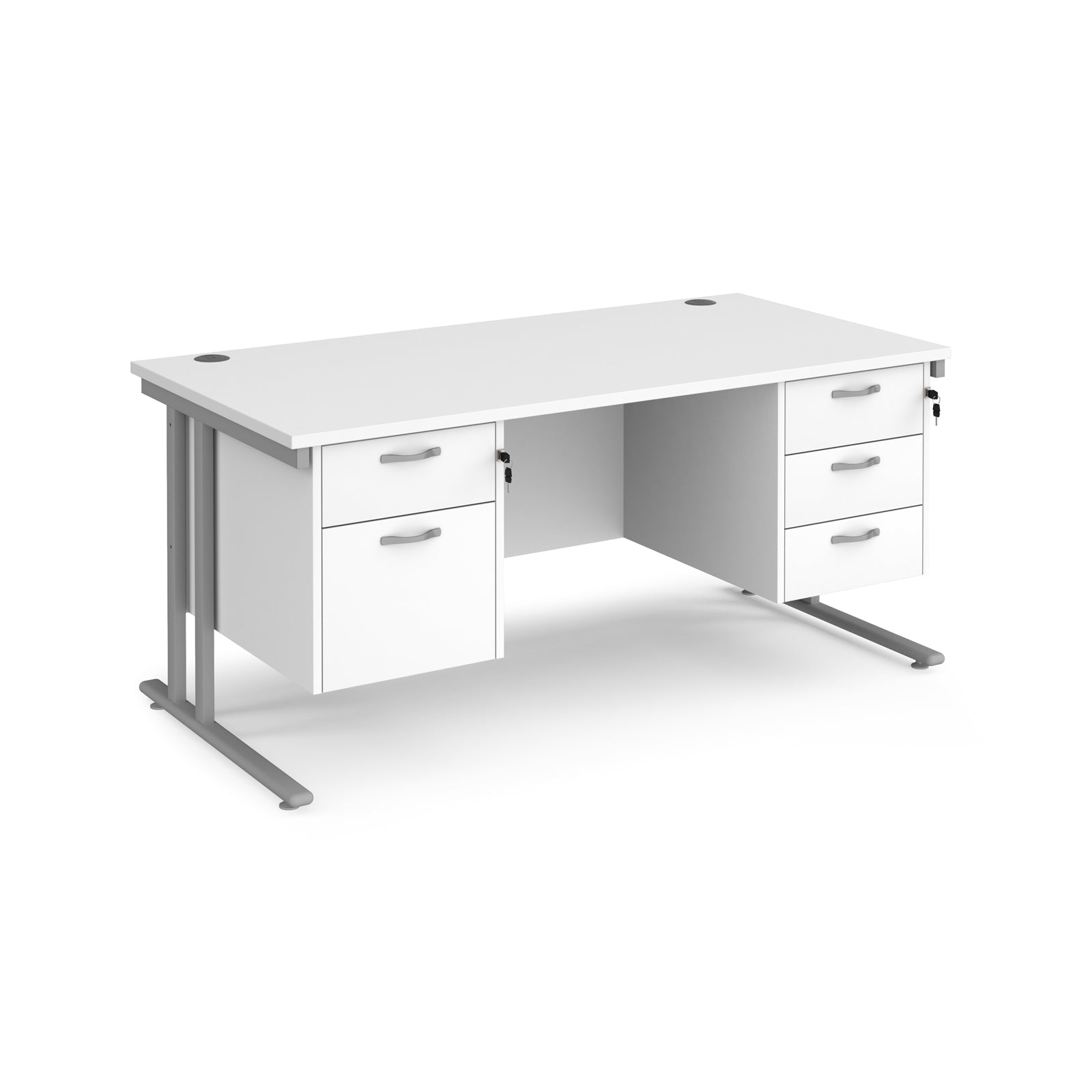 Maestro 25 Cantilever 800Mm Deep Desk With 2 & 3 Drawer Peds