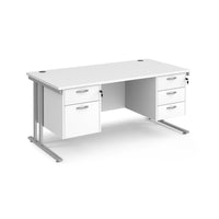 Maestro 25 cantilever 800mm deep desk with 2 & 3 drawer peds