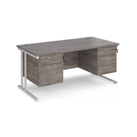 Maestro 25 cantilever 800mm deep desk with 2 & 3 drawer peds