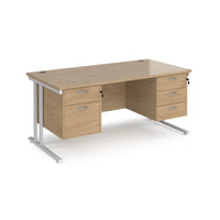 Maestro 25 cantilever 800mm deep desk with 2 & 3 drawer peds