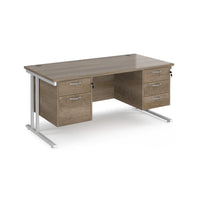 Maestro 25 cantilever 800mm deep desk with 2 & 3 drawer peds