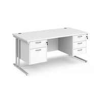 Maestro 25 cantilever 800mm deep desk with 2 & 3 drawer peds