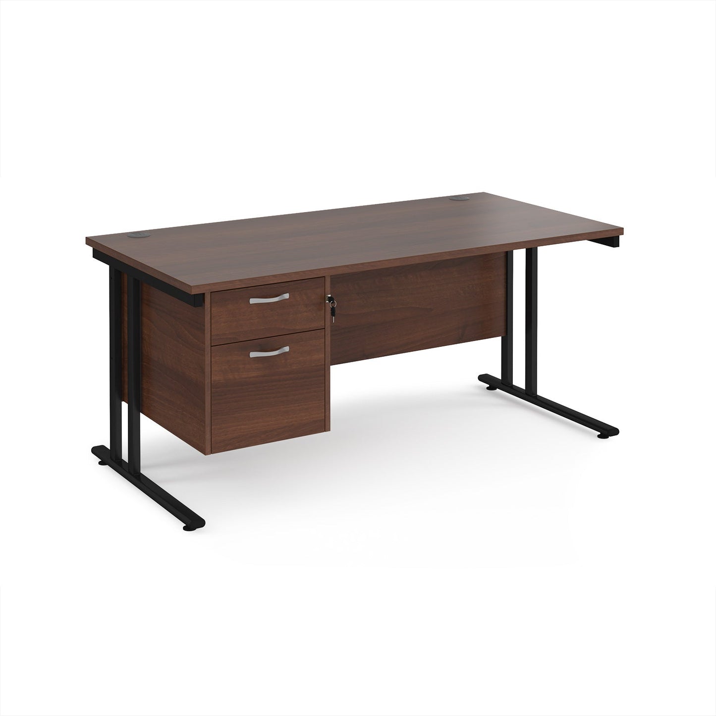 Maestro 25 cantilever 800mm deep desk with 2 drawer ped