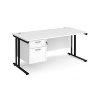 Maestro 25 cantilever 800mm deep desk with 2 drawer ped