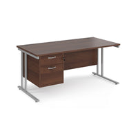 Maestro 25 cantilever 800mm deep desk with 2 drawer ped
