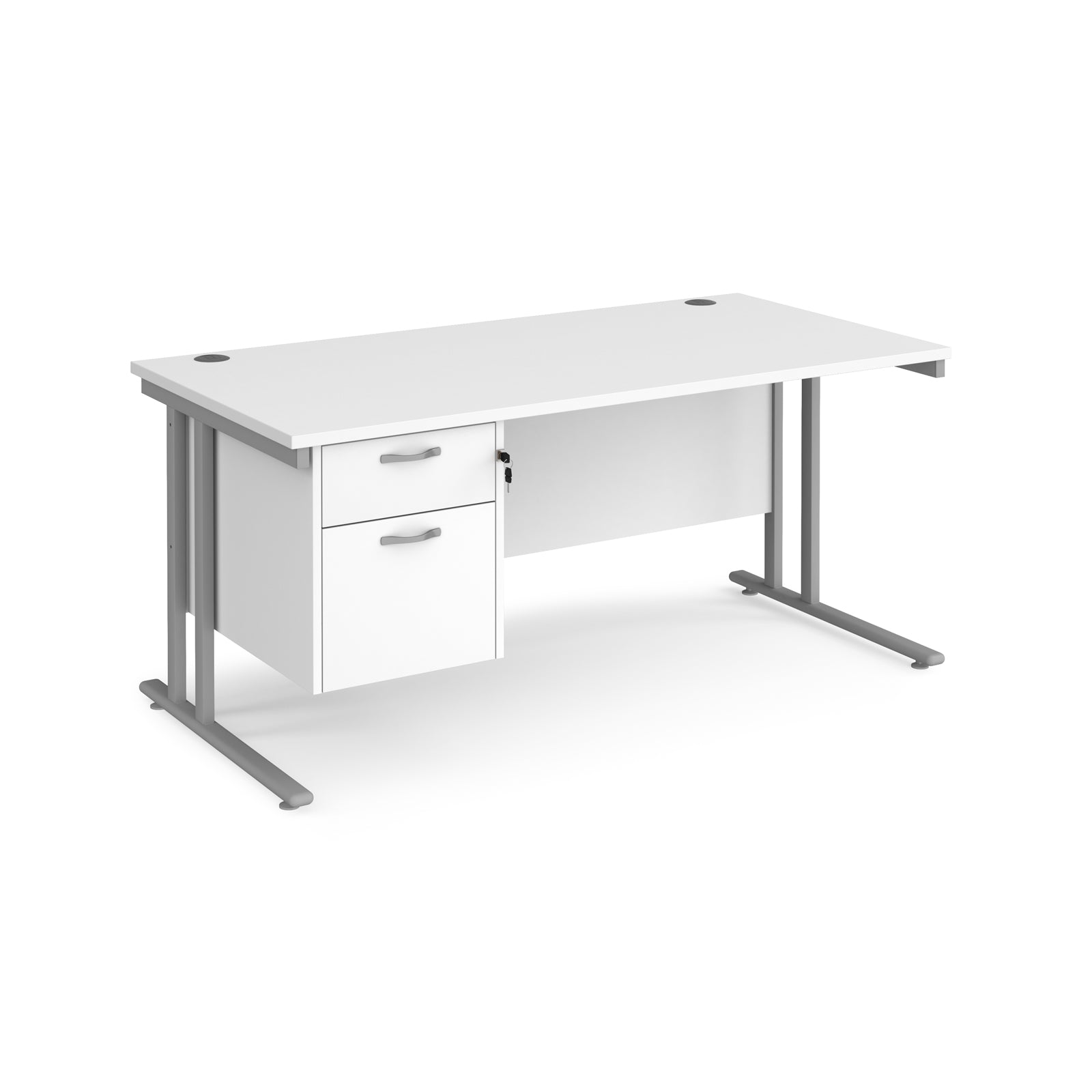 Maestro 25 Cantilever 800Mm Deep Desk With 2 Drawer Ped