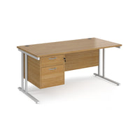 Maestro 25 cantilever 800mm deep desk with 2 drawer ped