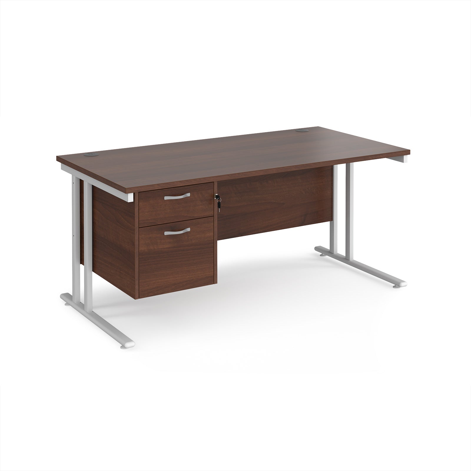 Maestro 25 cantilever 800mm deep desk with 2 drawer ped