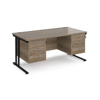 Maestro 25 cantilever 800mm deep desk with 2 x 3 drawer peds