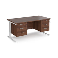 Maestro 25 cantilever 800mm deep desk with 2 x 3 drawer peds