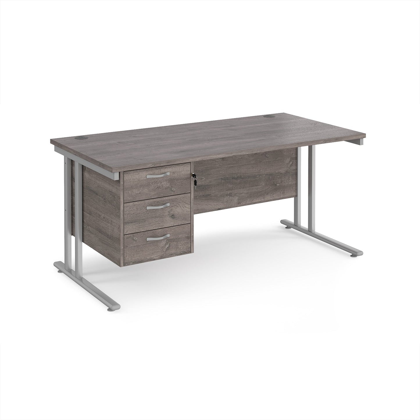 Maestro 25 cantilever 800mm deep desk with 3 drawer ped