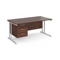 Maestro 25 cantilever 800mm deep desk with 3 drawer ped