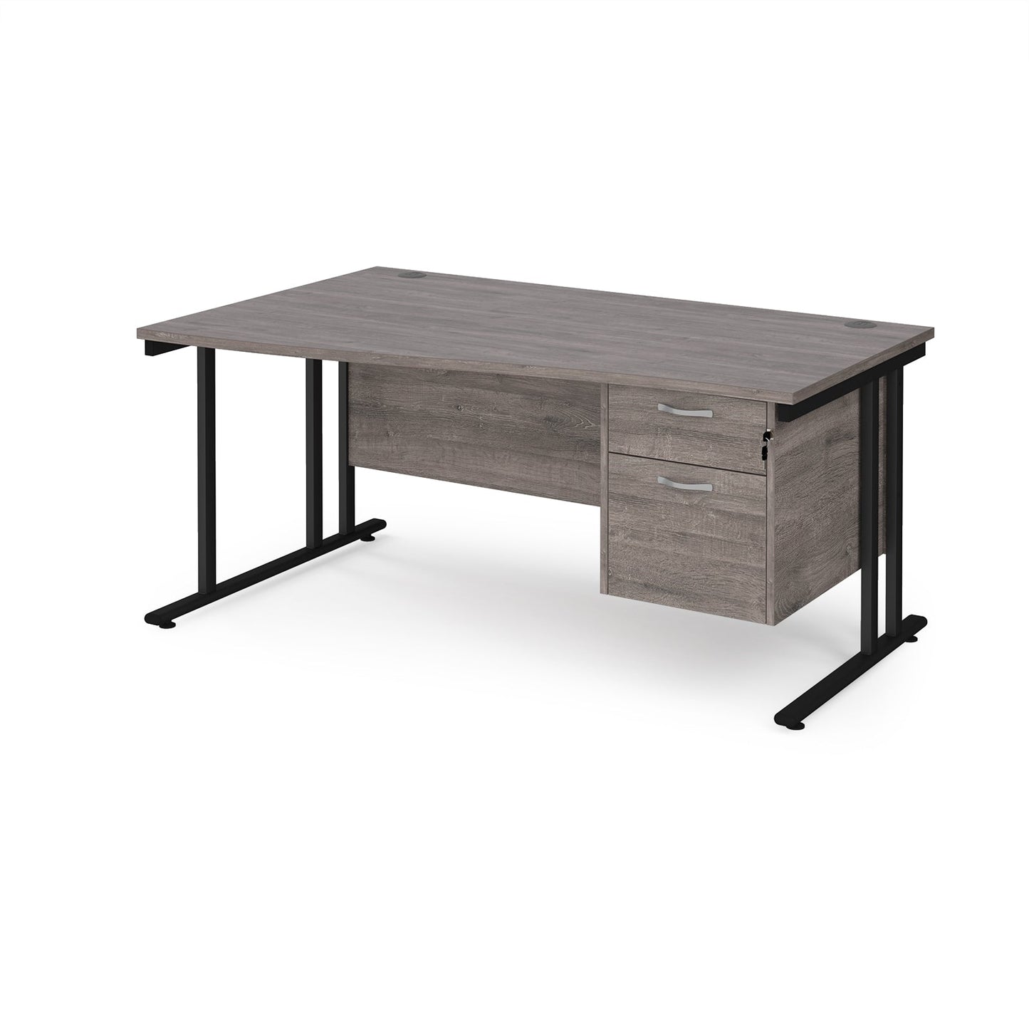 Maestro 25 cantilever left hand wave desk with 2 drawer ped