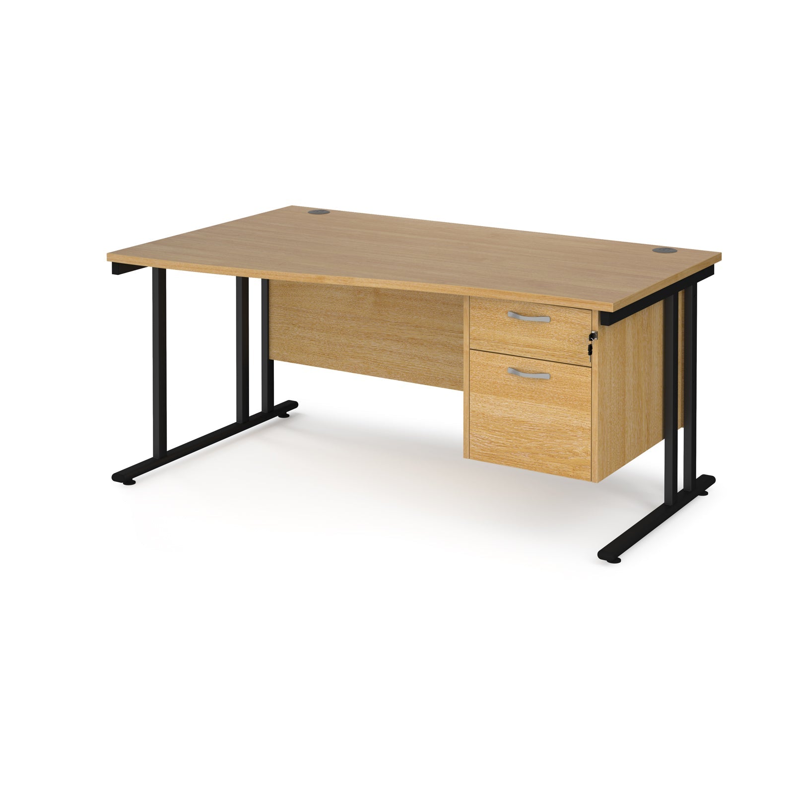 Maestro 25 cantilever left hand wave desk with 2 drawer ped