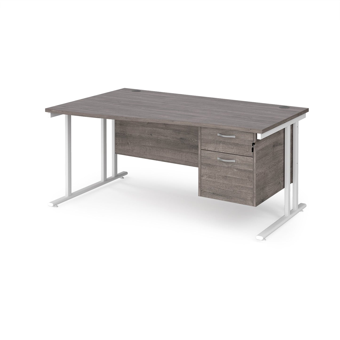 Maestro 25 cantilever left hand wave desk with 2 drawer ped
