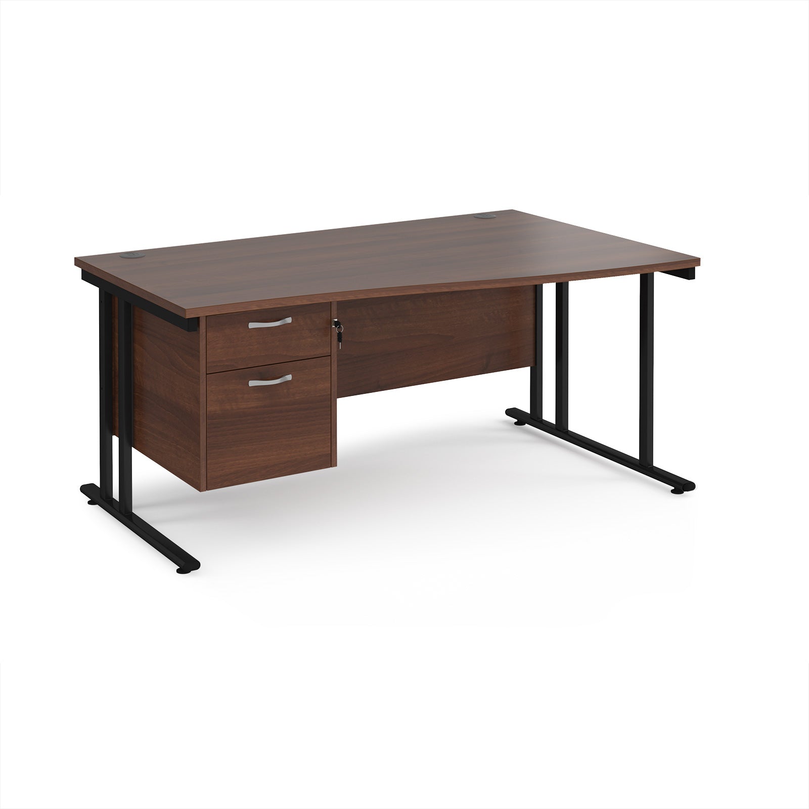 Maestro 25 cantilever right hand wave desk with 2 drawer ped