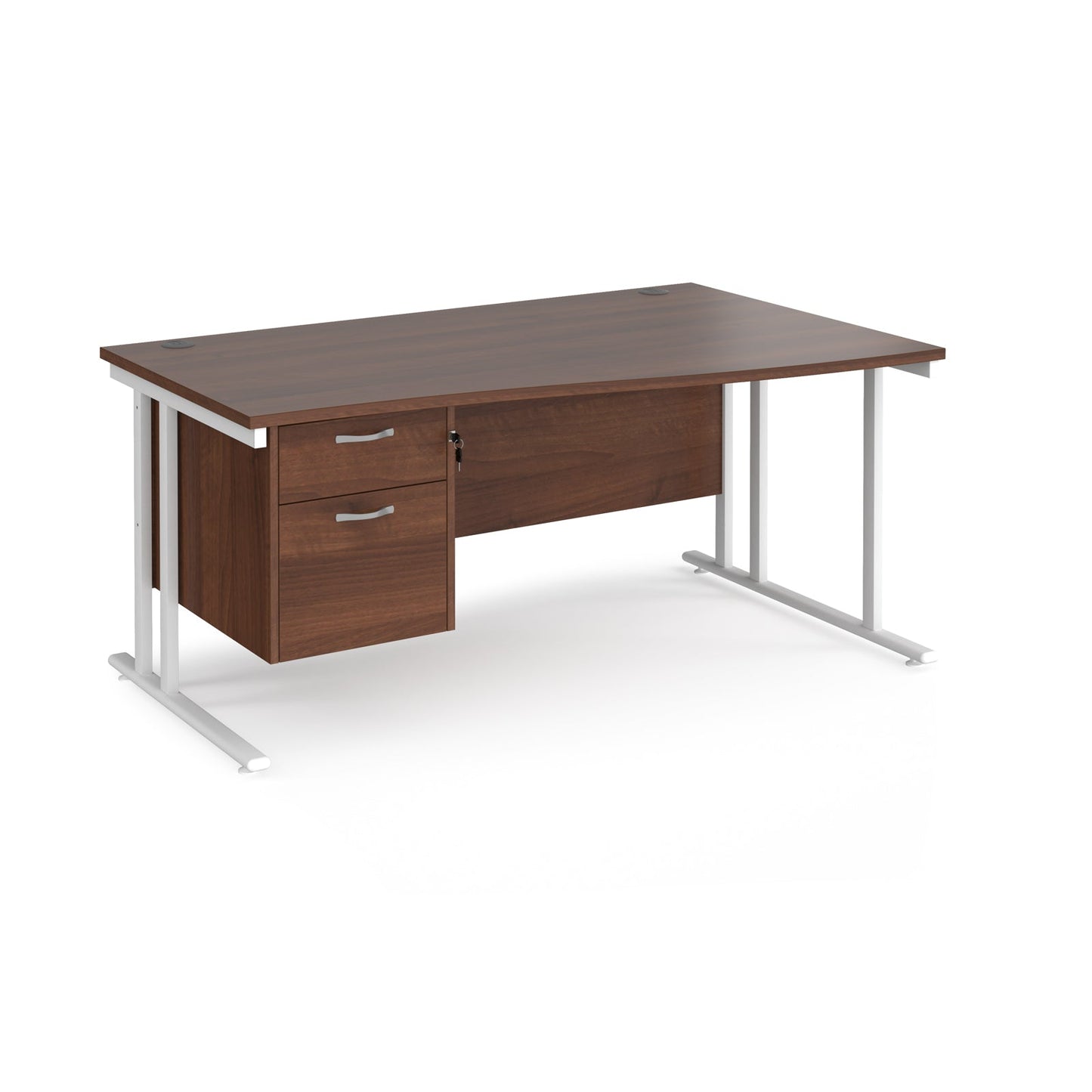 Maestro 25 cantilever right hand wave desk with 2 drawer ped