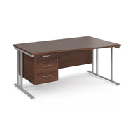 Maestro 25 cantilever right hand wave desk with 3 drawer ped