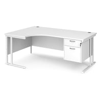 Maestro 25 cantilever left hand ergonomic desk with 2 drawer ped