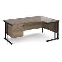 Maestro 25 cantilever right hand ergonomic desk with 2 drawer ped