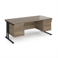 Maestro 25 cantilever 800mm deep desk with 2 x 2 drawer peds
