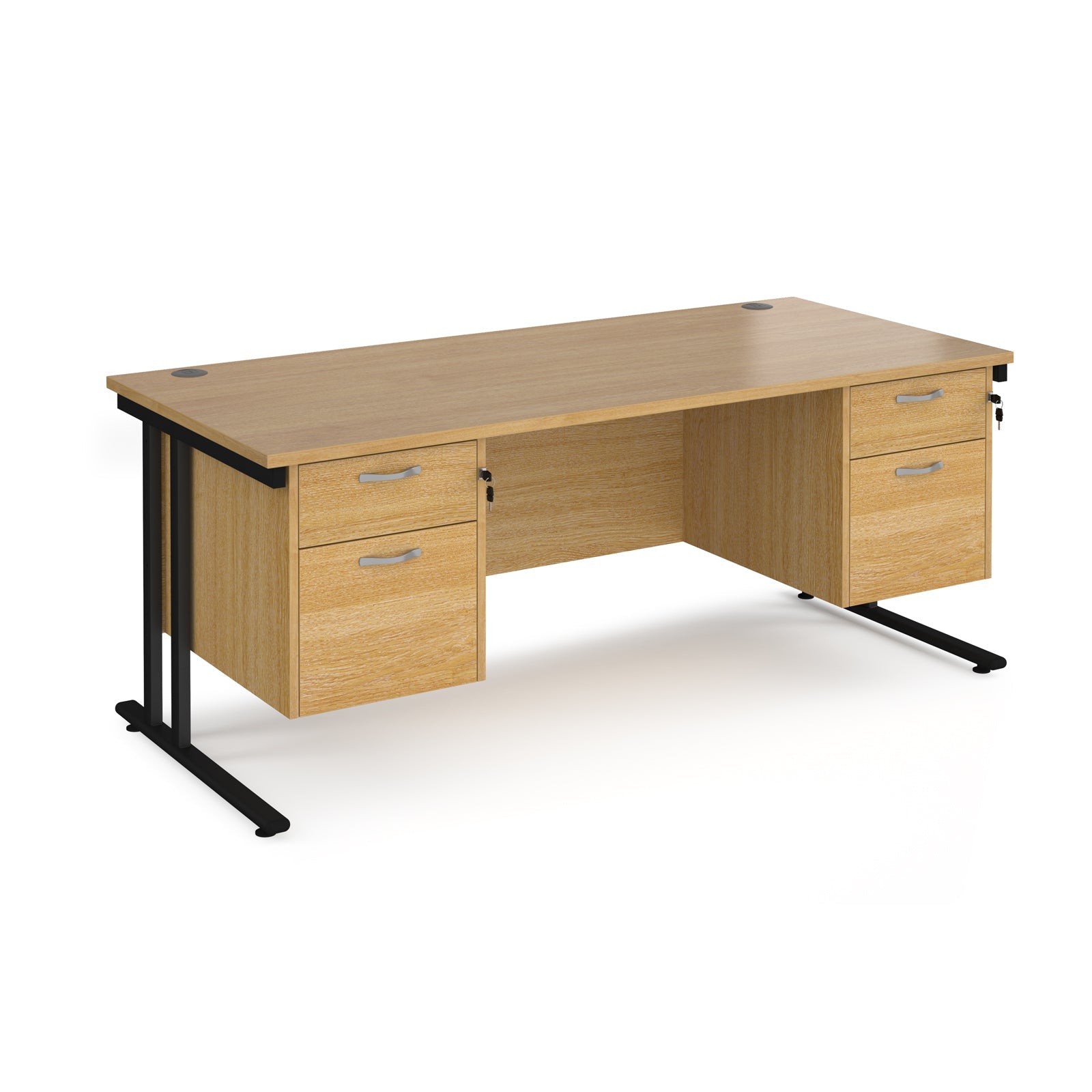 Maestro 25 Cantilever 800Mm Deep Desk With 2 X 2 Drawer Peds
