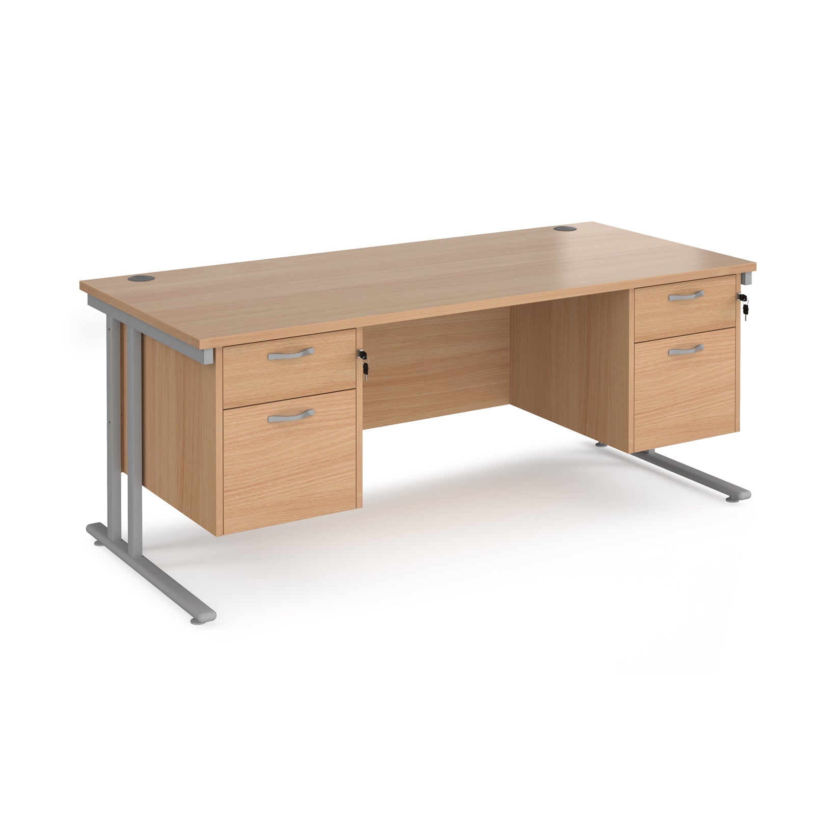 Maestro 25 Cantilever 800Mm Deep Desk With 2 X 2 Drawer Peds