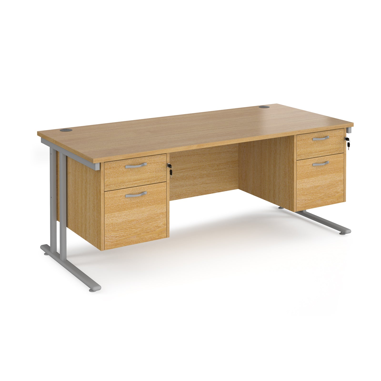 Maestro 25 Cantilever 800Mm Deep Desk With 2 X 2 Drawer Peds