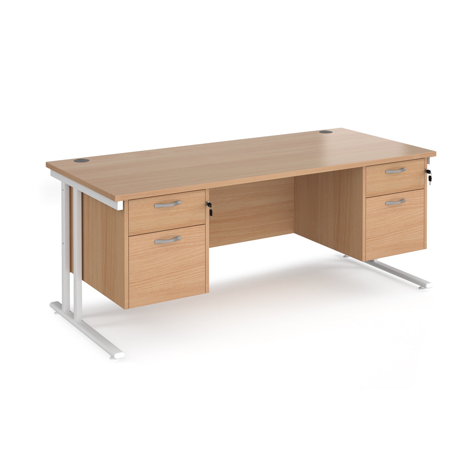 Maestro 25 Cantilever 800Mm Deep Desk With 2 X 2 Drawer Peds