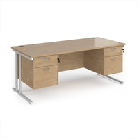 Maestro 25 cantilever 800mm deep desk with 2 x 2 drawer peds