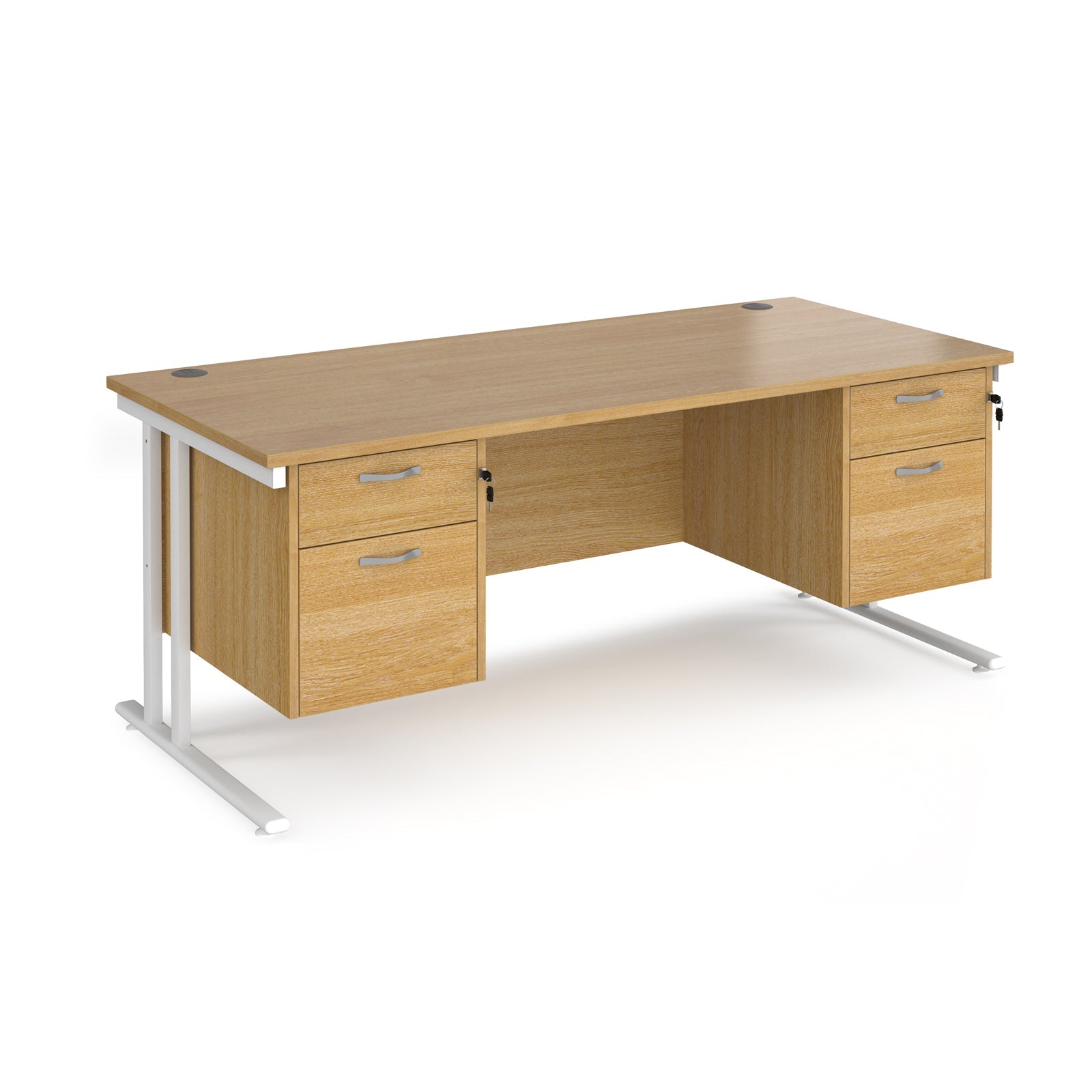 Maestro 25 Cantilever 800Mm Deep Desk With 2 X 2 Drawer Peds