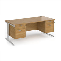 Maestro 25 cantilever 800mm deep desk with 2 x 2 drawer peds