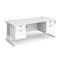 Maestro 25 cantilever 800mm deep desk with 2 x 2 drawer peds
