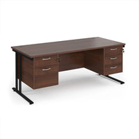 Maestro 25 cantilever 800mm deep desk with 2 & 3 drawer peds