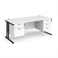 Maestro 25 cantilever 800mm deep desk with 2 & 3 drawer peds